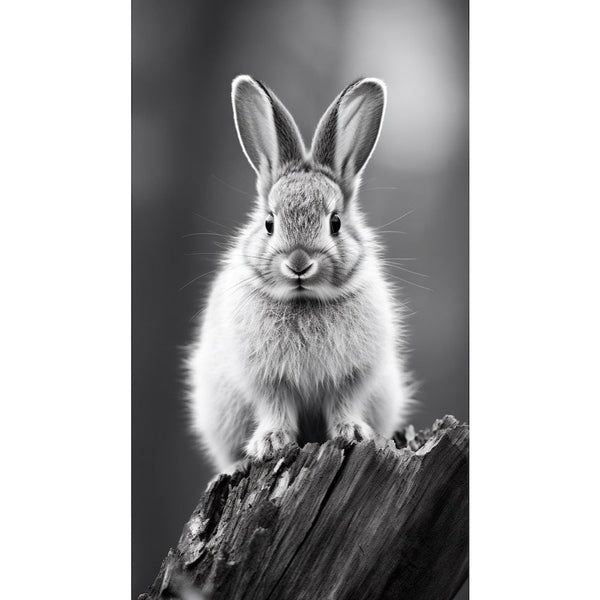 Tableau Duo de Lapins en Noir et Blanc, art mural décoration nature