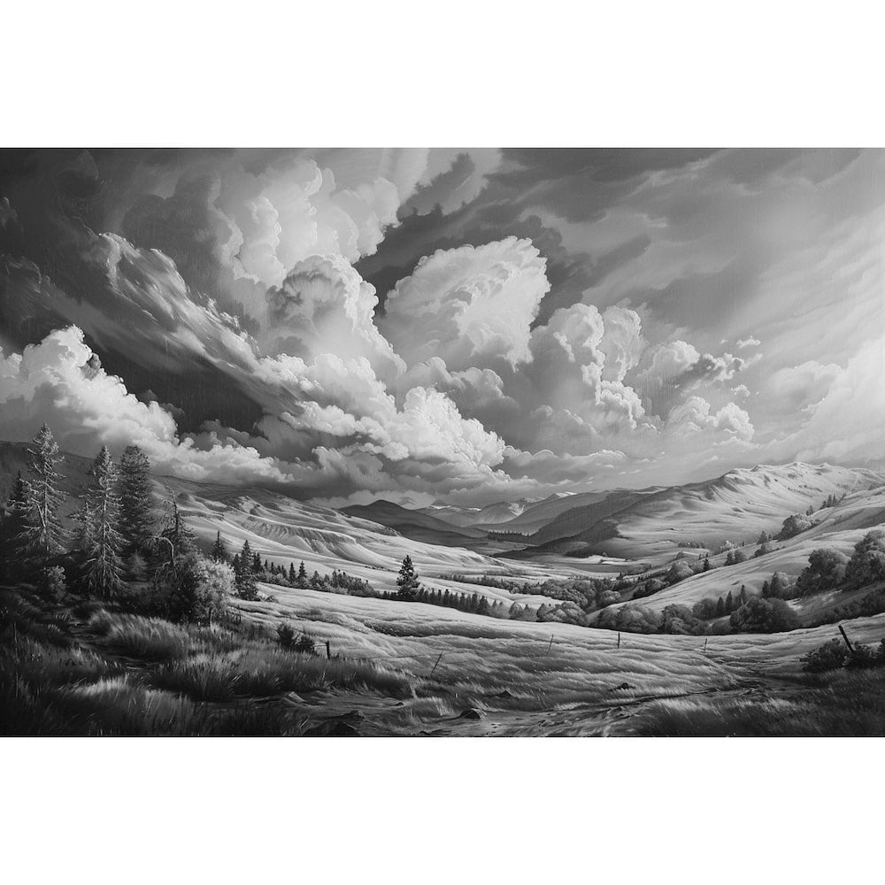 Tableau Paysage Noir Et Blanc