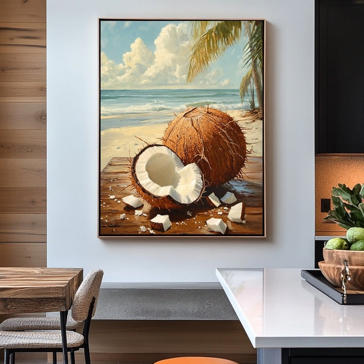 Tableau Noix de Coco, art mural décoration nature