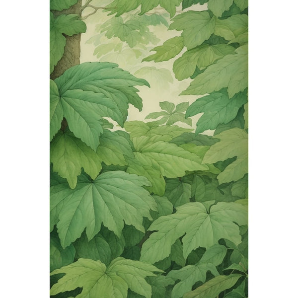 Tableau Feuille Verte Nordique, art mural décoration nature