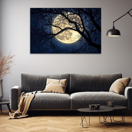 Tableau Nuit Lune, art mural décoration nature