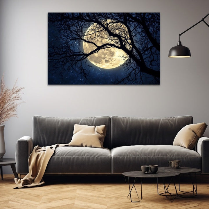 Tableau Nuit Lune, art mural décoration nature