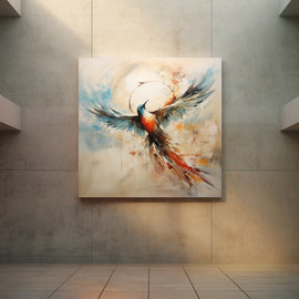 Tableau Oiseau Abstrait, art mural décoration nature