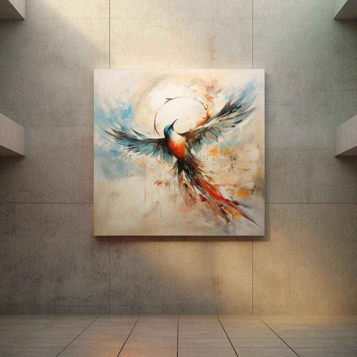 Tableau Oiseau Abstrait, art mural décoration nature