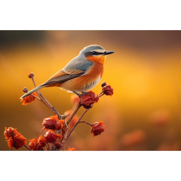 Tableau Oiseau sur Branche, art mural décoration nature, vue 2