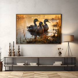 Tableau Oiseau Canard Sauvage, art mural décoration nature