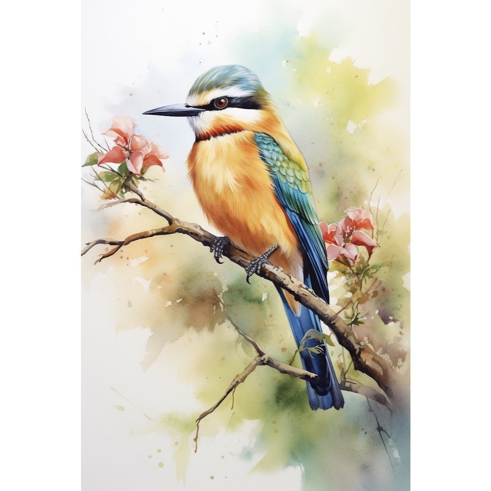 Tableau à Peindre Oiseau en Acrylique, art mural décoration nature, vue 2