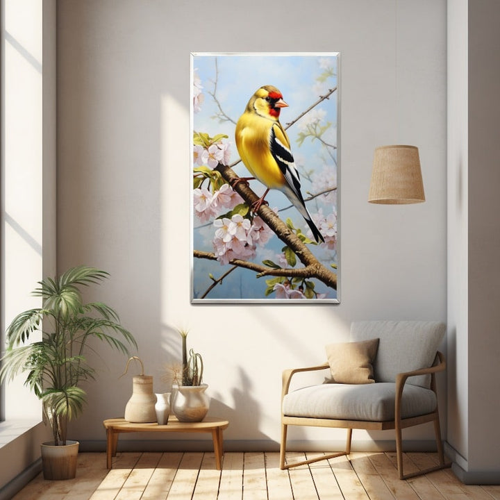 Tableau Oiseau le Chardonneret, art mural décoration nature
