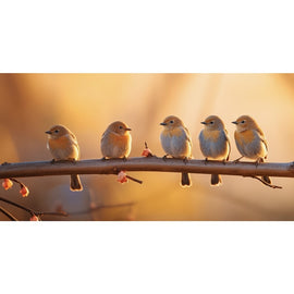 Tableau Oiseaux sur Une Branche, art mural décoration nature, vue 2