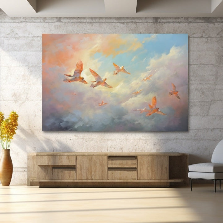 Tableau Oiseaux Fly, art mural décoration nature