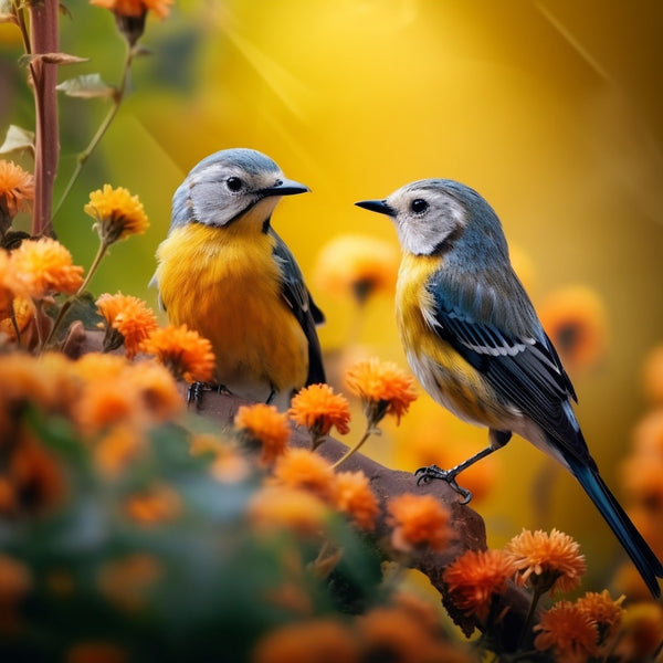 Tableau Oiseaux des Jardins, art mural décoration nature
