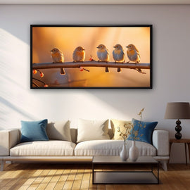 Tableau Oiseaux sur Une Branche, art mural décoration nature
