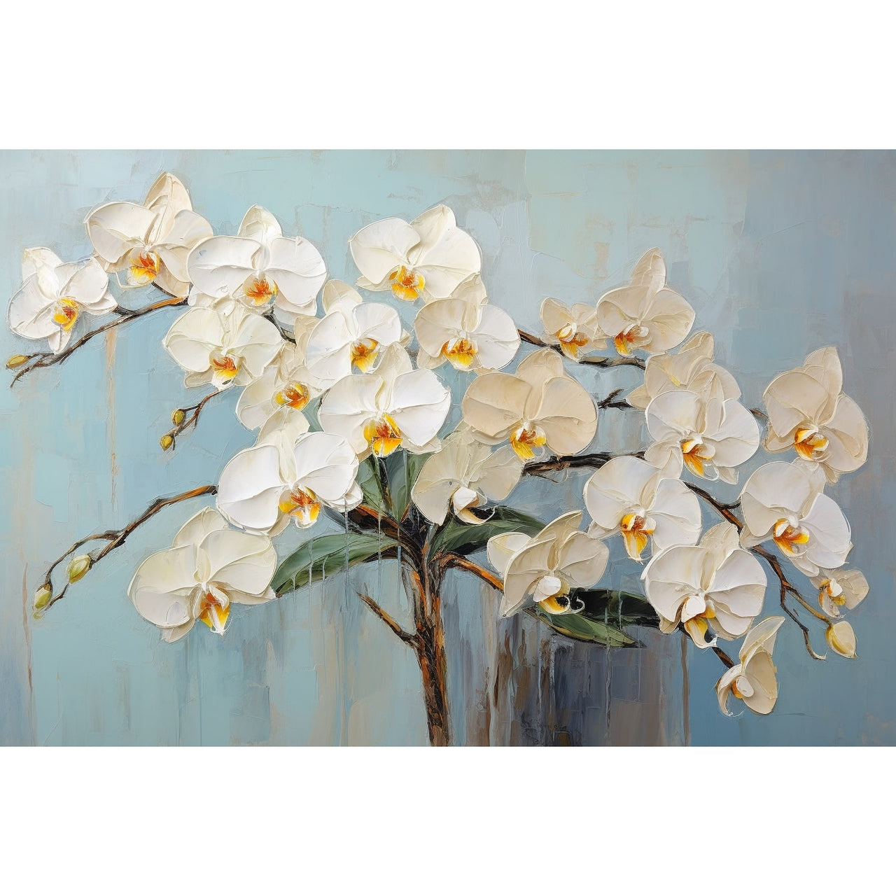 Tableau Orchidée Blanche Rectangulaire