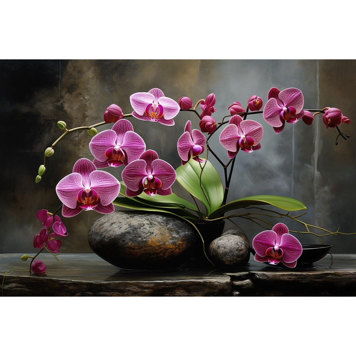 Tableau Design Zen Orchidée, art mural décoration nature