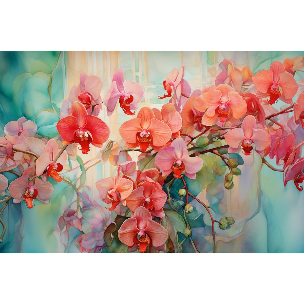 Tableau Floral Mural Orchidée, art mural décoration nature