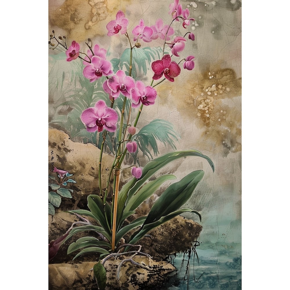 Tableau Orchidée Rose Zen