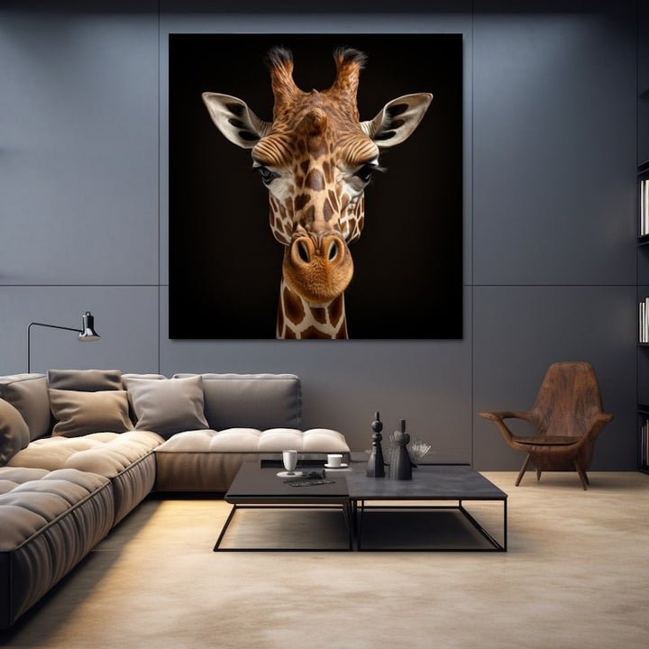 Tableau Oreilles Girafe, art mural décoration nature