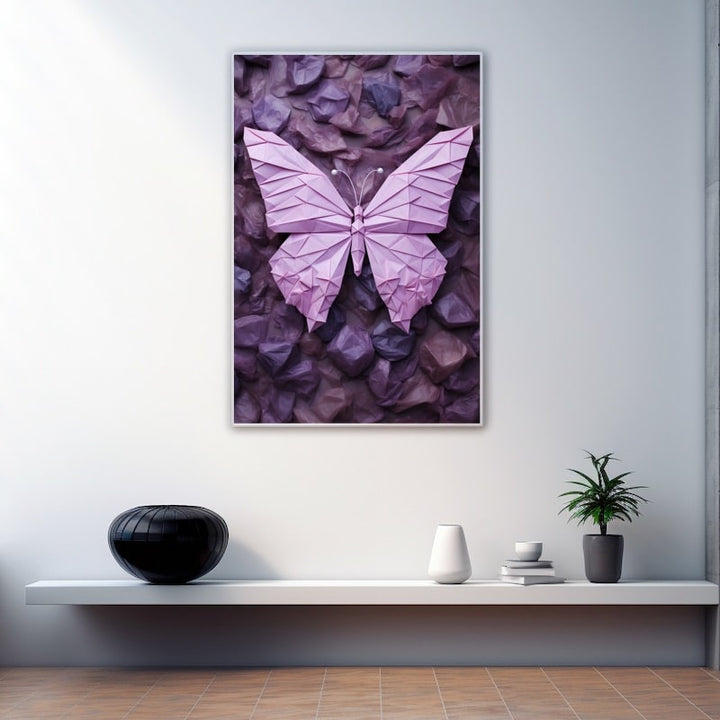Tableau Origami Papillon, art mural décoration nature