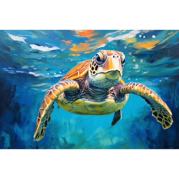 Tableau Original Tortue de Mer, art mural décoration nature