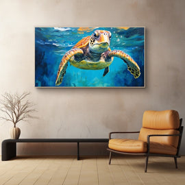 Tableau Original Tortue de Mer, art mural décoration nature