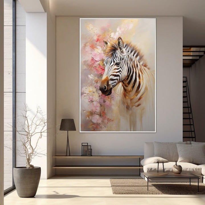 Tableau Original Zèbre, art mural décoration nature