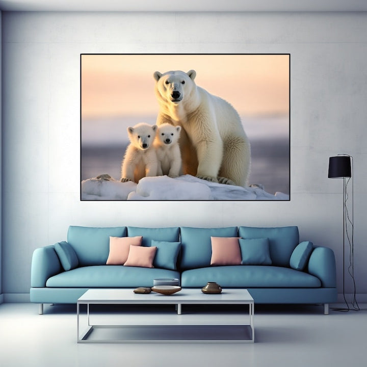 Tableau Ours Blanc, art mural décoration nature