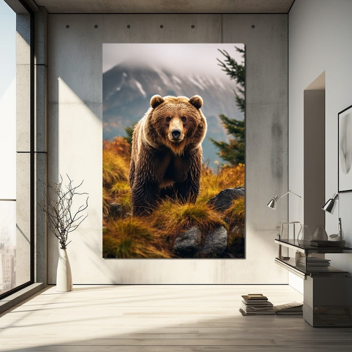 Tableau Ours Brun, art mural décoration nature