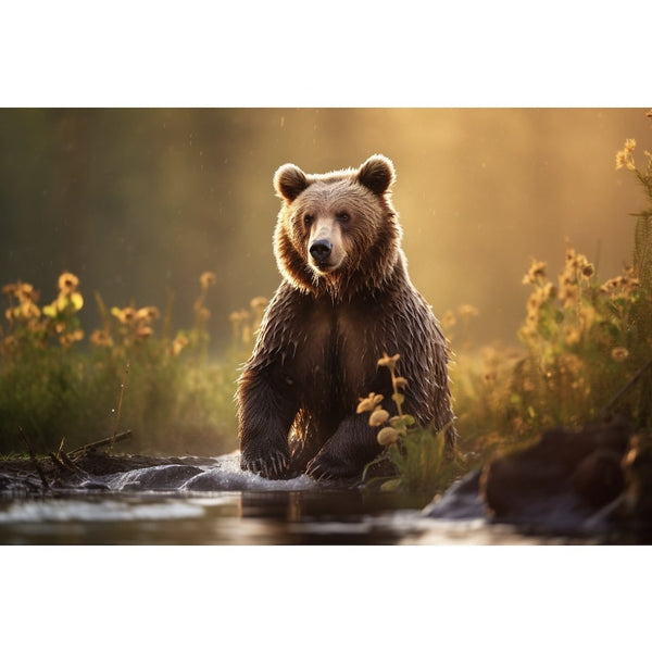 Tableau Photo Ours Brun, art mural décoration nature