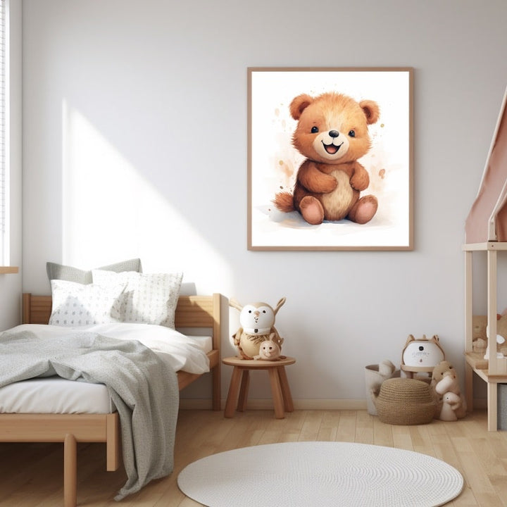 Tableau Ours Chambre Bébé, art mural décoration nature
