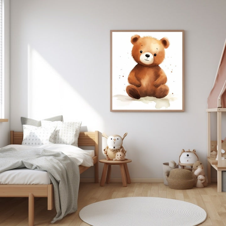 Tableau Ours Dessin Enfant, art mural décoration nature