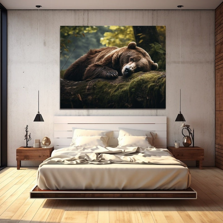 Tableau Ours Dort, art mural décoration nature
