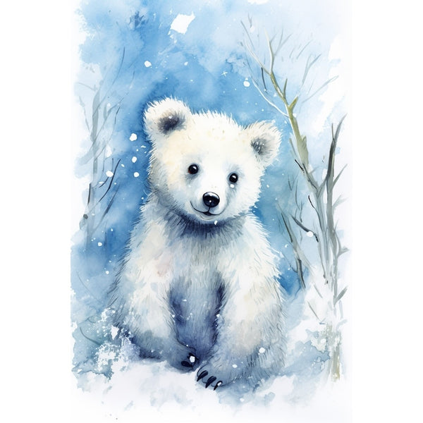 Tableau Bébé Ours Polaire, art mural décoration nature