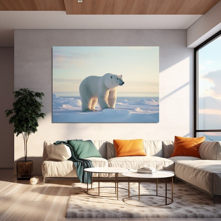 Tableau Ours Polaire Grand Format, art mural décoration nature