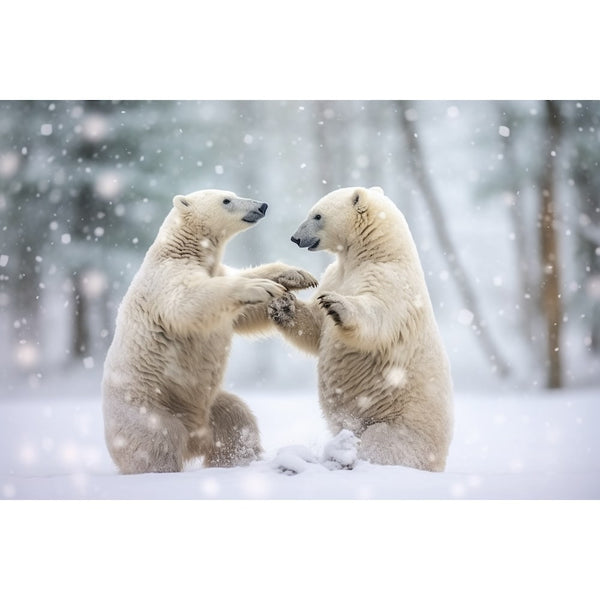Tableau Couples Ours Polaires, art mural décoration nature