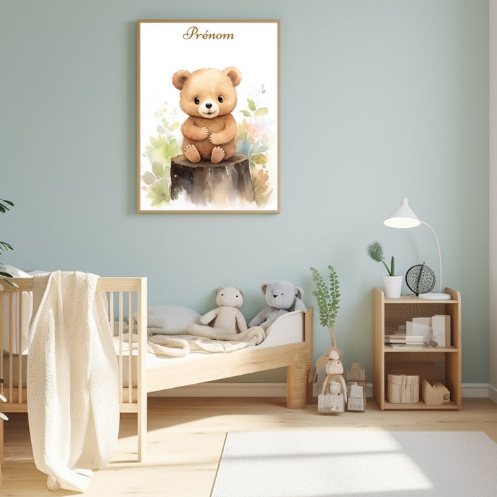 Tableau Ours Scandinave, art mural décoration nature