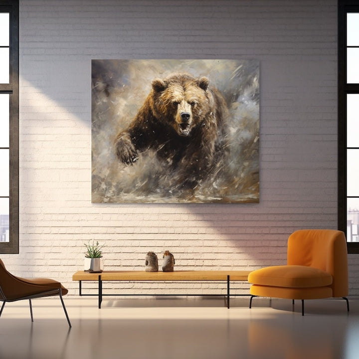 Tableau Ours XXL, art mural décoration nature