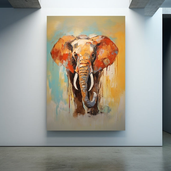 Tableau Paint Art Éléphant, art mural décoration nature