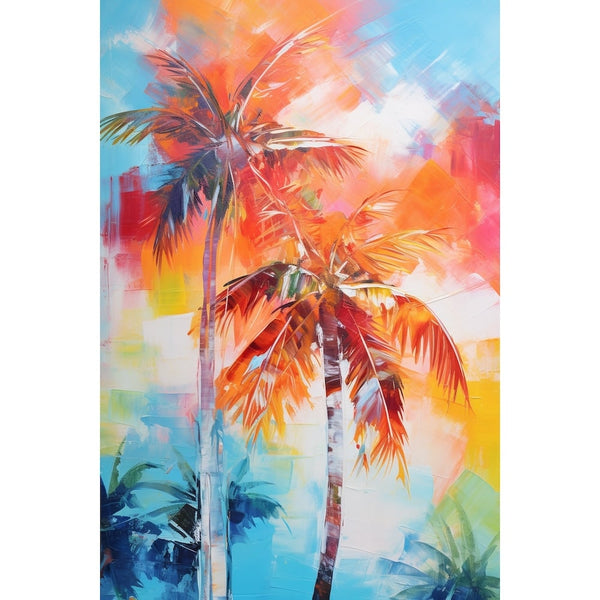 Tableau Abstrait Palmier, art mural décoration nature