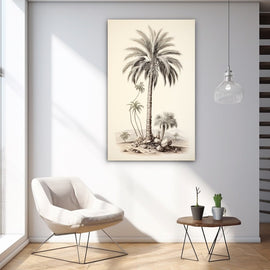 Tableau Palmier Dessin, art mural décoration nature