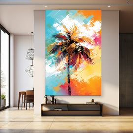 Tableau Palmier Stylisé, art mural décoration nature