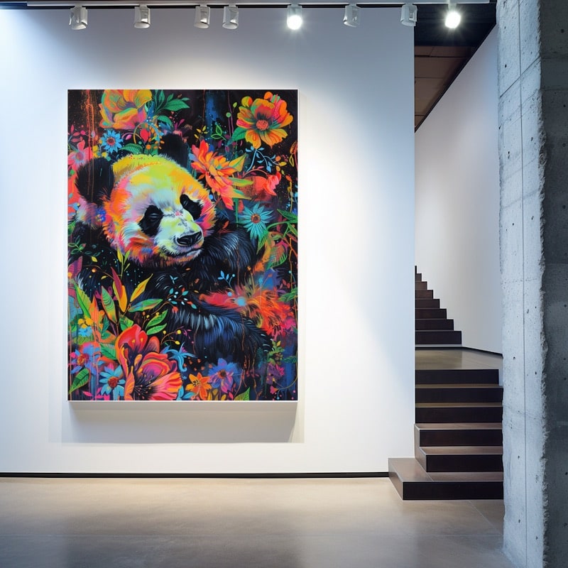 Tableau Panda Coloré, art mural décoration nature