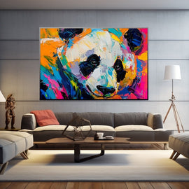 Tableau Panda Couleur, art mural décoration nature
