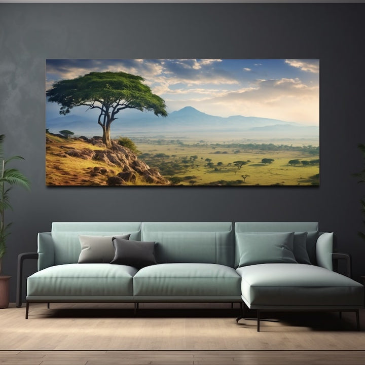 Tableau Panorama Savane, art mural décoration nature