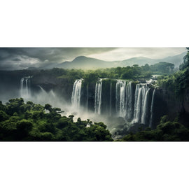 Tableau Panoramique Cascade D'Eau, art mural décoration nature