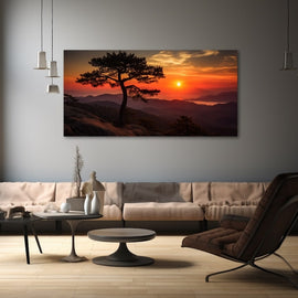Tableau Panoramique Coucher de Soleil, art mural décoration nature
