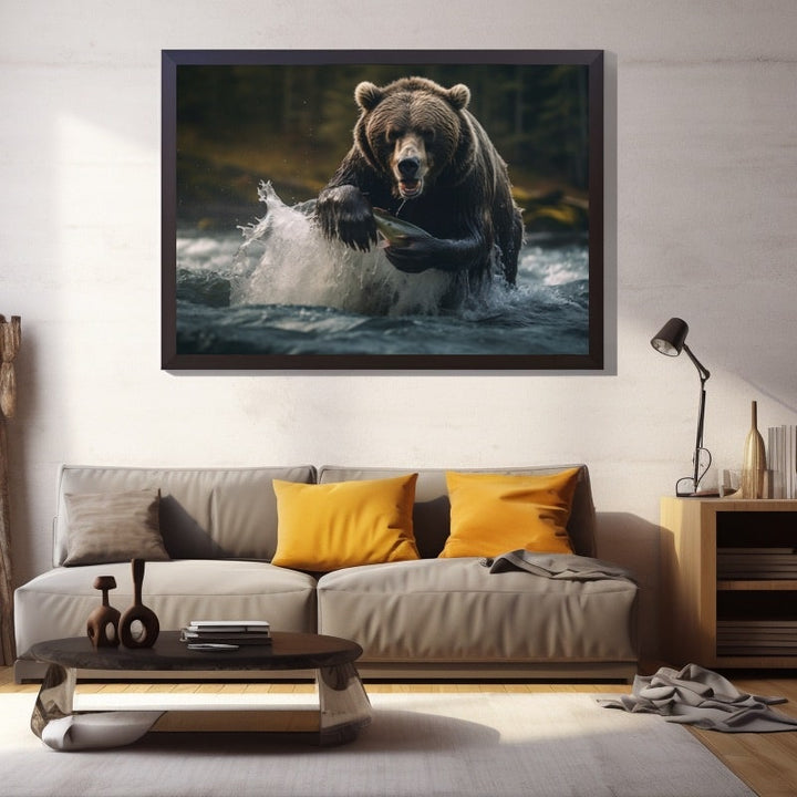 Tableau Papa Ours, art mural décoration nature