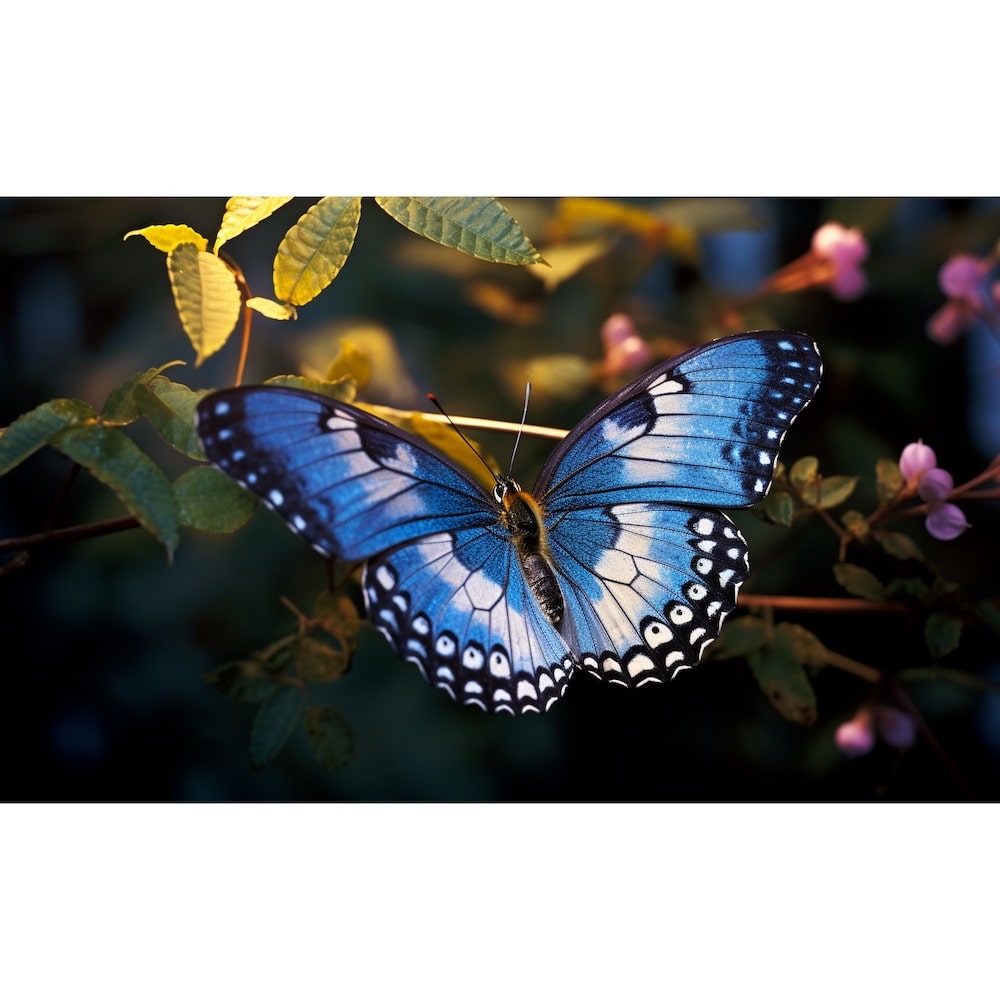 Tableau Papillon Morpho Bleu, art mural décoration nature