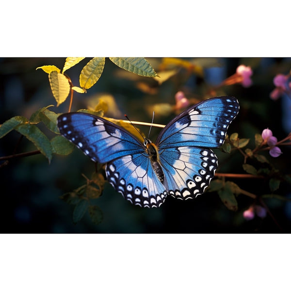Tableau Papillon Morpho Bleu, art mural décoration nature