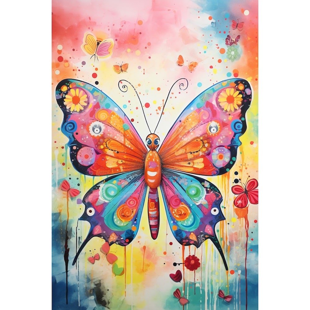 Tableau Papillon Chambre Fille, art mural décoration nature