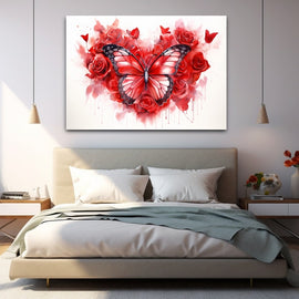 Tableau Papillon Coeur, art mural décoration nature